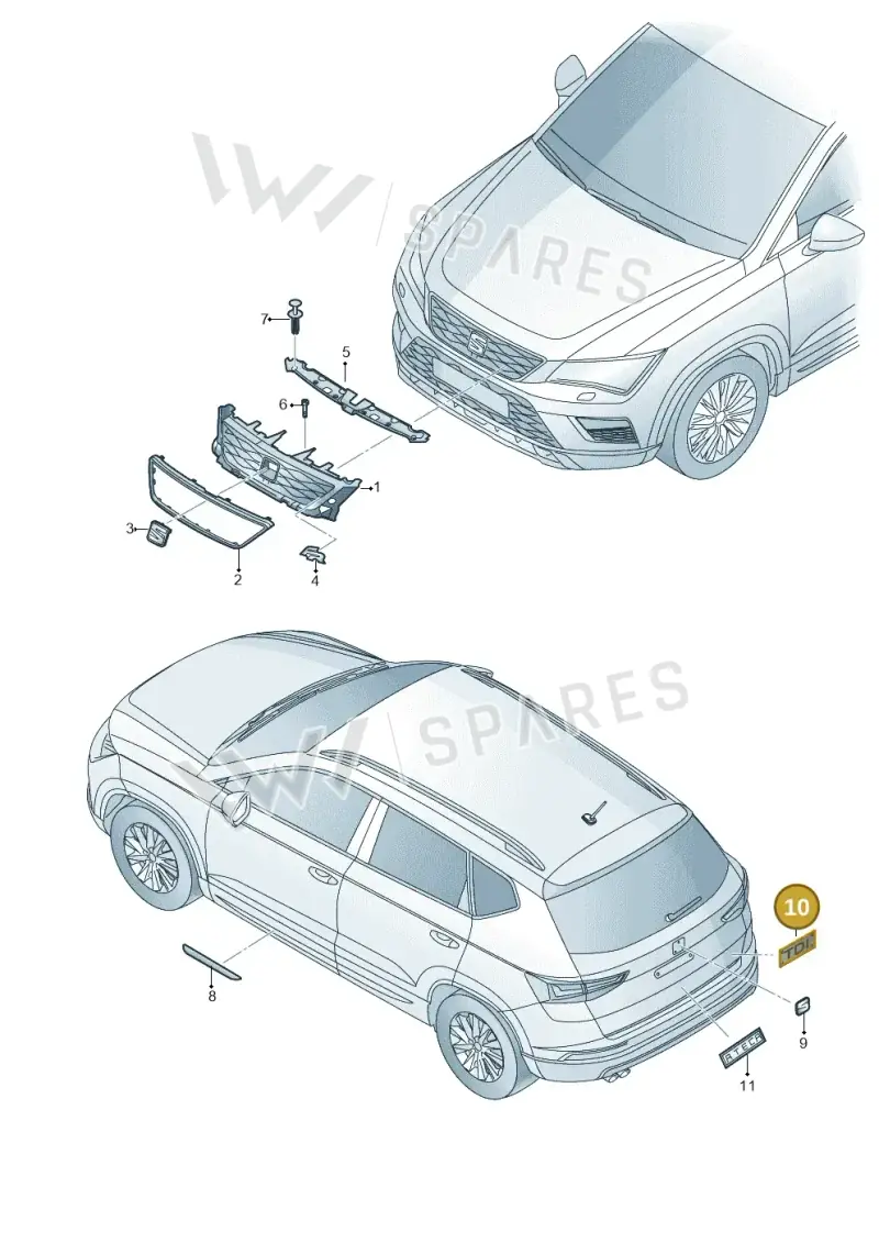 5FE853670AUTZ — SEAT Ateca Style (2016-) diagram 893853200, position 10
