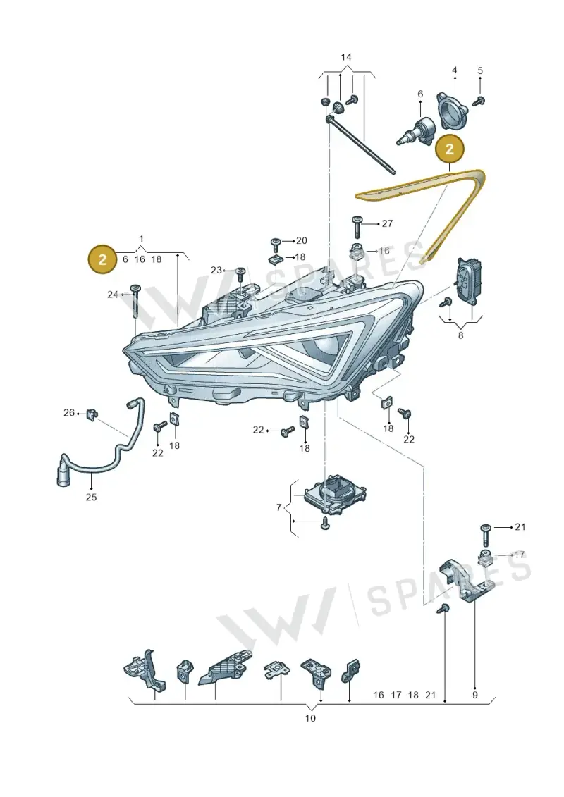 5FF941119 — SEAT CUPRA Formentor (2020-) diagram 5fn941010, position 2