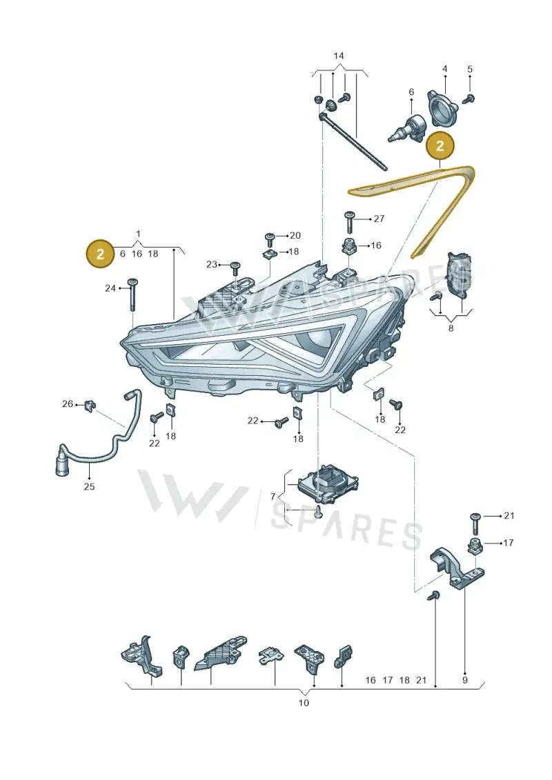 5FF941120 — SEAT CUPRA Formentor (2020-) diagram 5fn941010, position 2