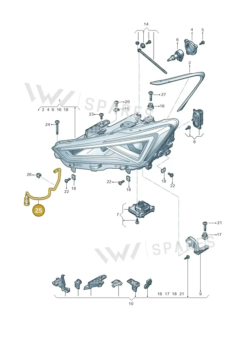 5FF941717A — SEAT Formentor TSI CUPRA (2020-) diagram 5fn941010, position 25