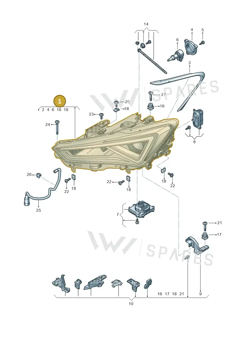 5FG941773 — SEAT CUPRA Formentor (2020-) diagram 5fn941010, position 1