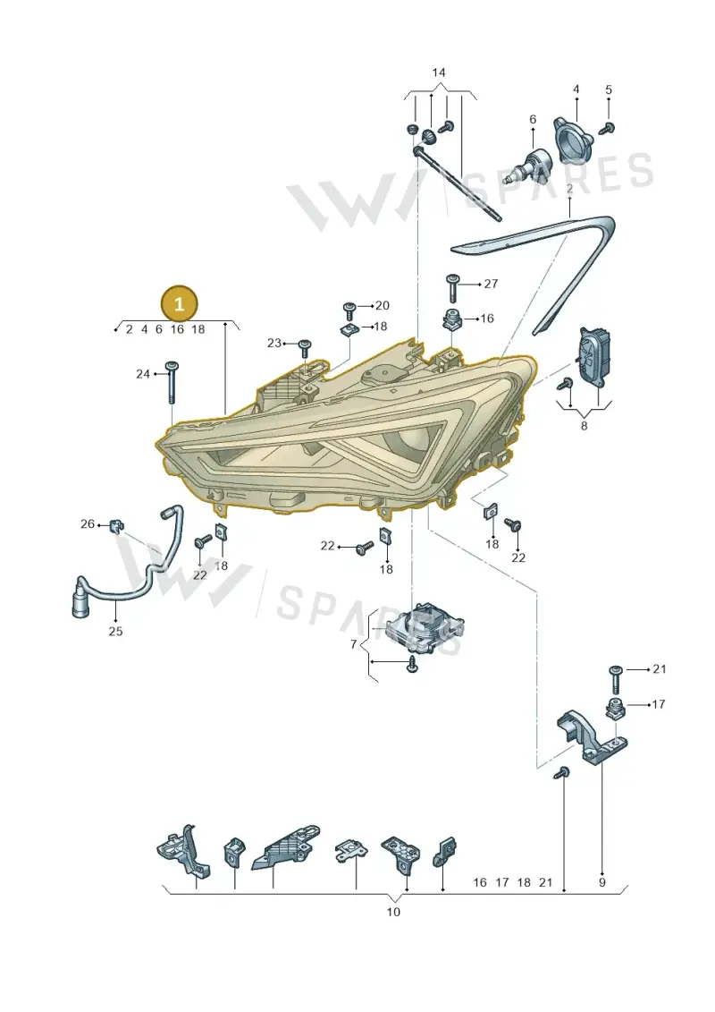 5FG941774 — SEAT CUPRA Formentor (2020-) diagram 5fn941010, position 1