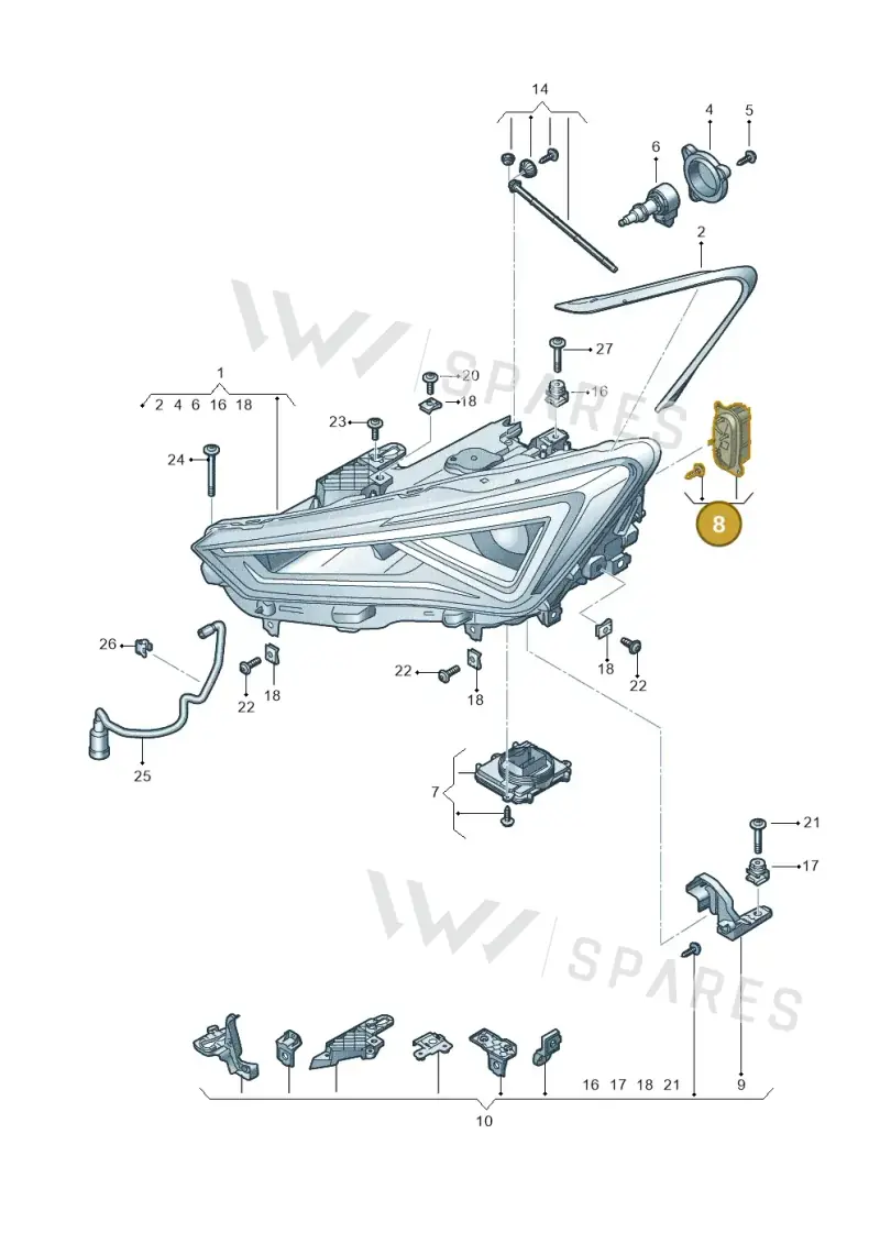 5FJ941475 — SEAT CUPRA Formentor (2020-) diagram 5fn941010, position 8