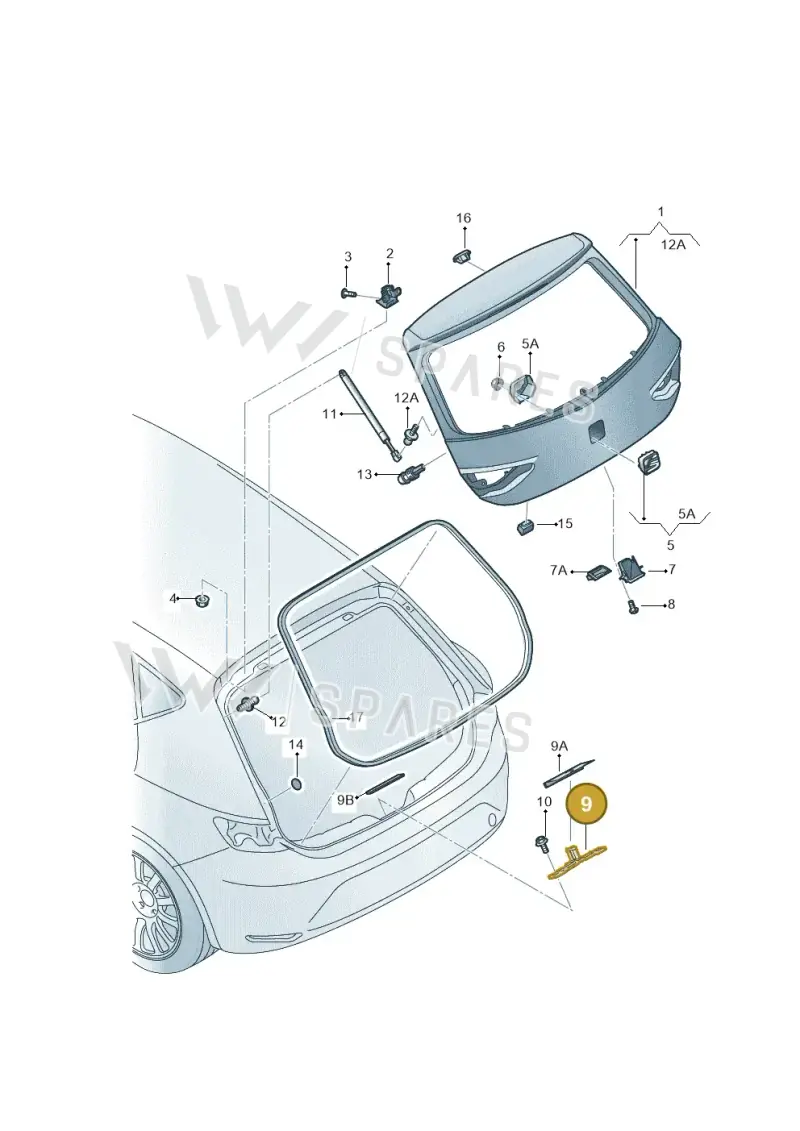 5G0827517B — SEAT Leon ST Stylance (2012-2016) diagram 754827000, position 9