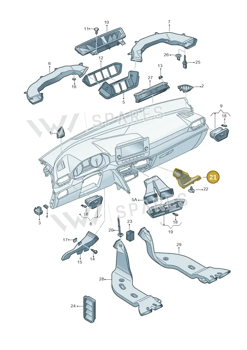 5G2819152A — SEAT Formentor TSI CUPRA (2020-) diagram 5fn819030, position 21