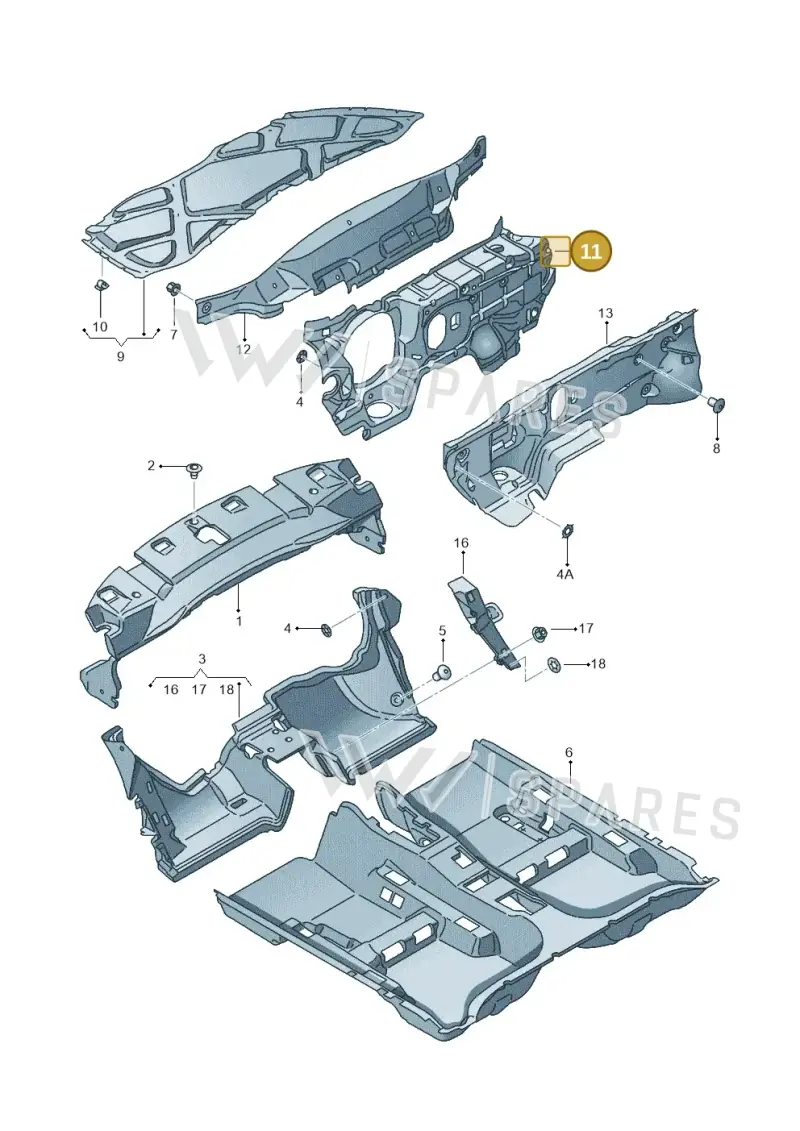 5K1863353E — SEAT Altea XL Reference (2013-2013) diagram 418863200, position 11