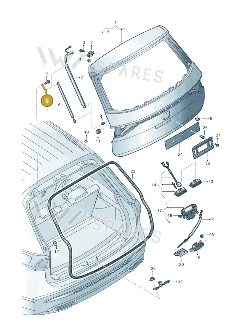 5NA827427 — SEAT Tarraco FR (2018-2024) diagram 591827000, position 8