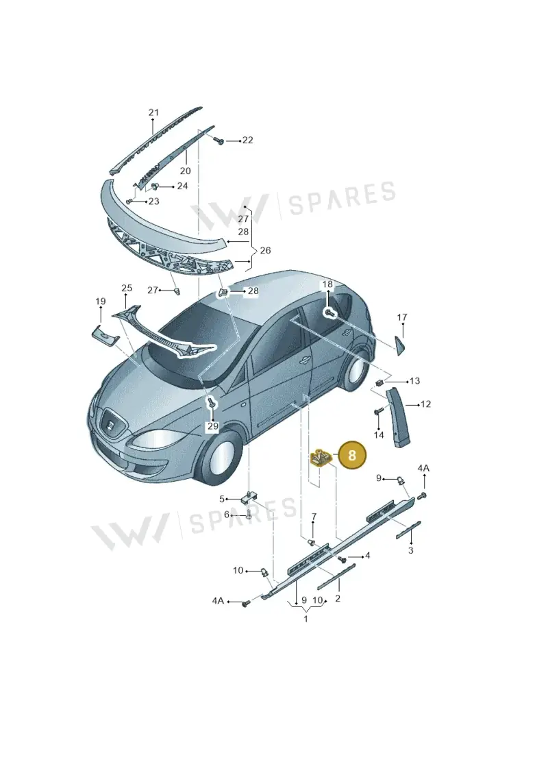 5P0853385A — SEAT Altea XL (2013-) diagram 418853000, position 8