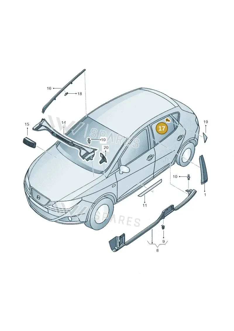 5P0853755 — SEAT Ibiza (2015-) diagram 639853000, position 17