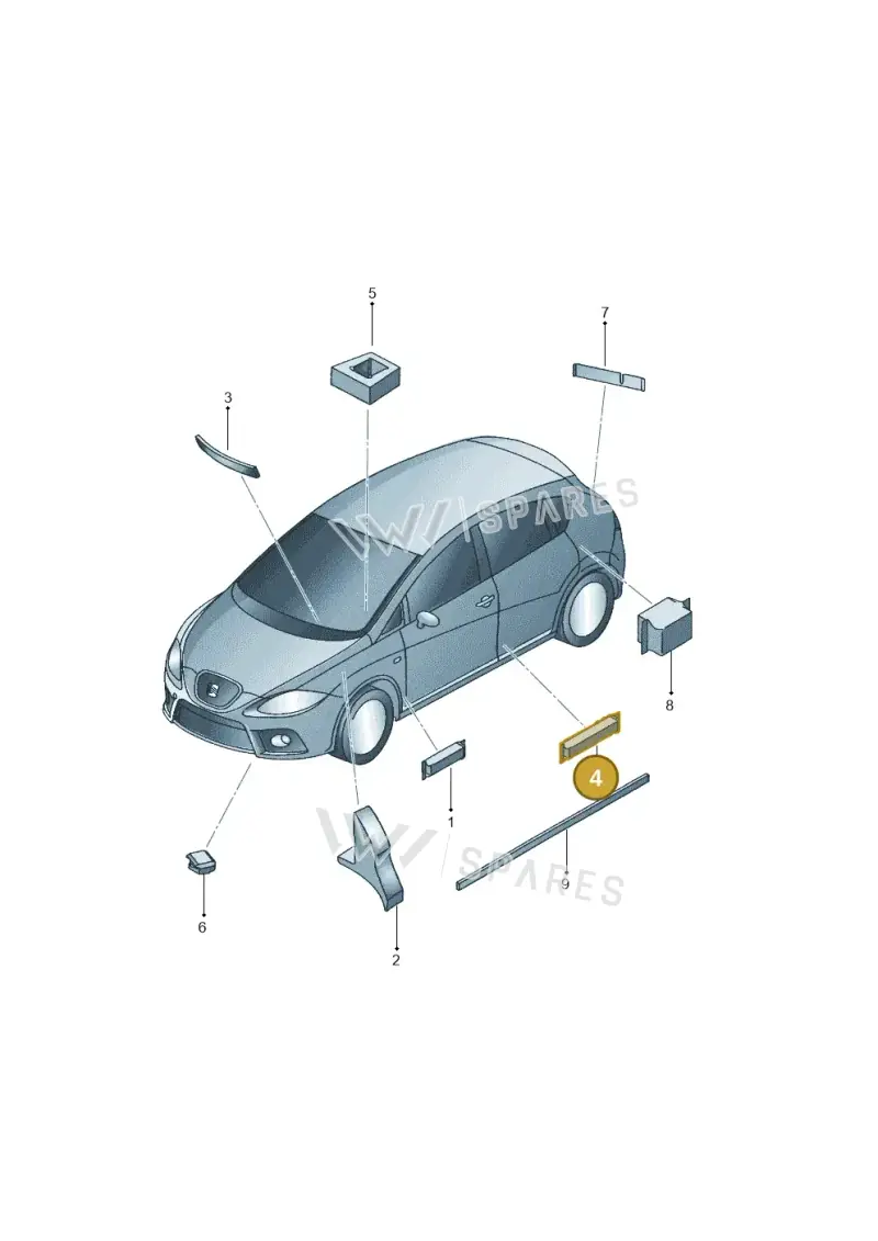 5P0864723A — SEAT Leon Stylance (2010-2012) diagram 456863300, position 4