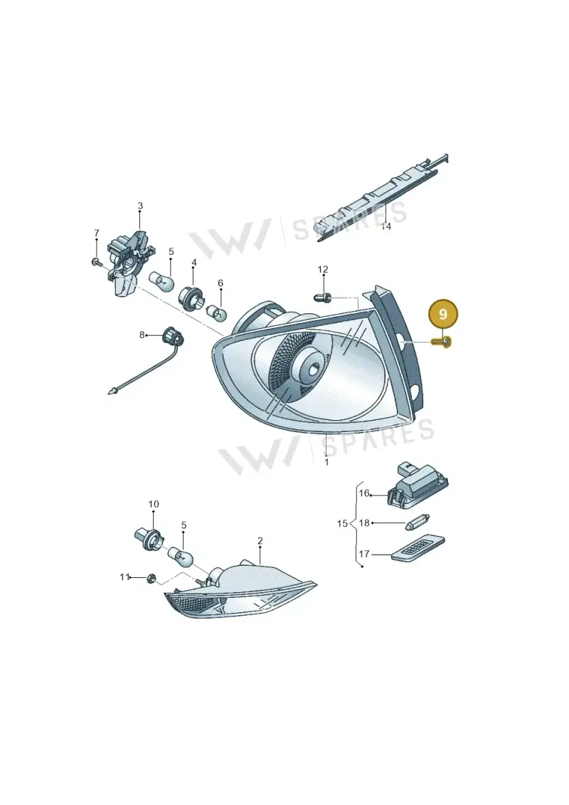 5P0945246A — SEAT Altea XL Reference (2013-2013) diagram 418945000, position 9