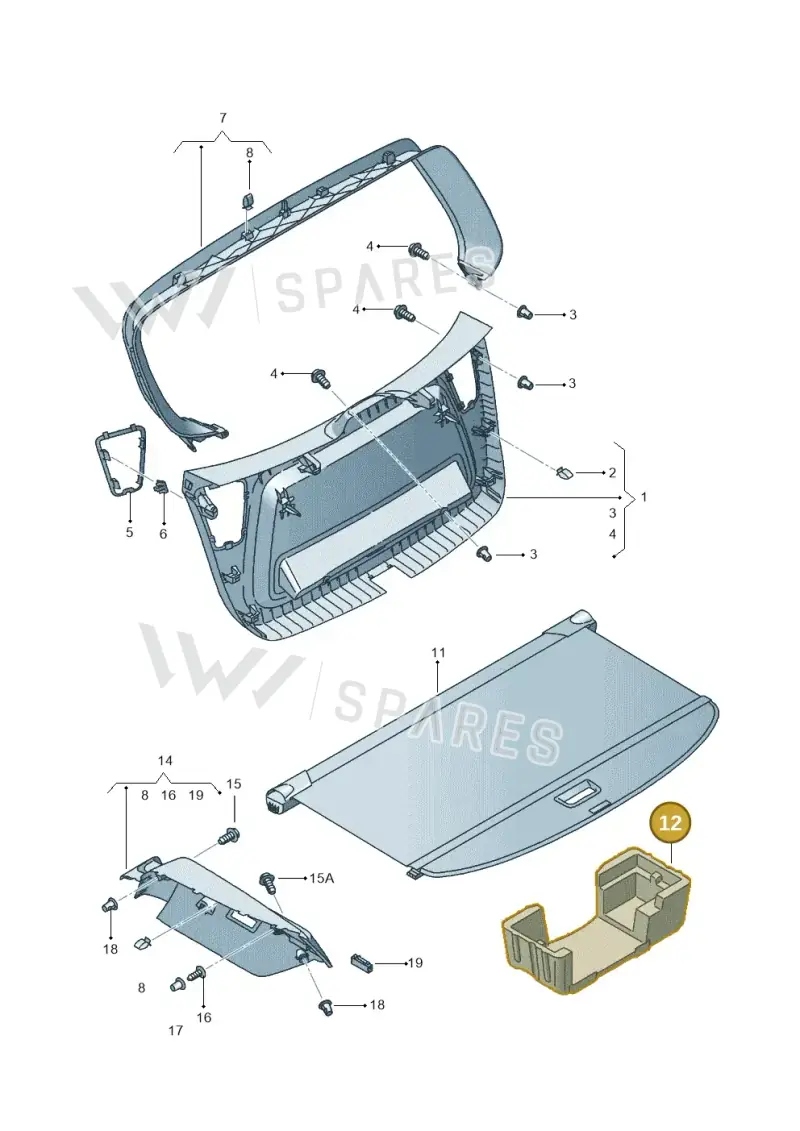 5P8867710B — SEAT Altea XL (2013-) diagram 498867950, position 12