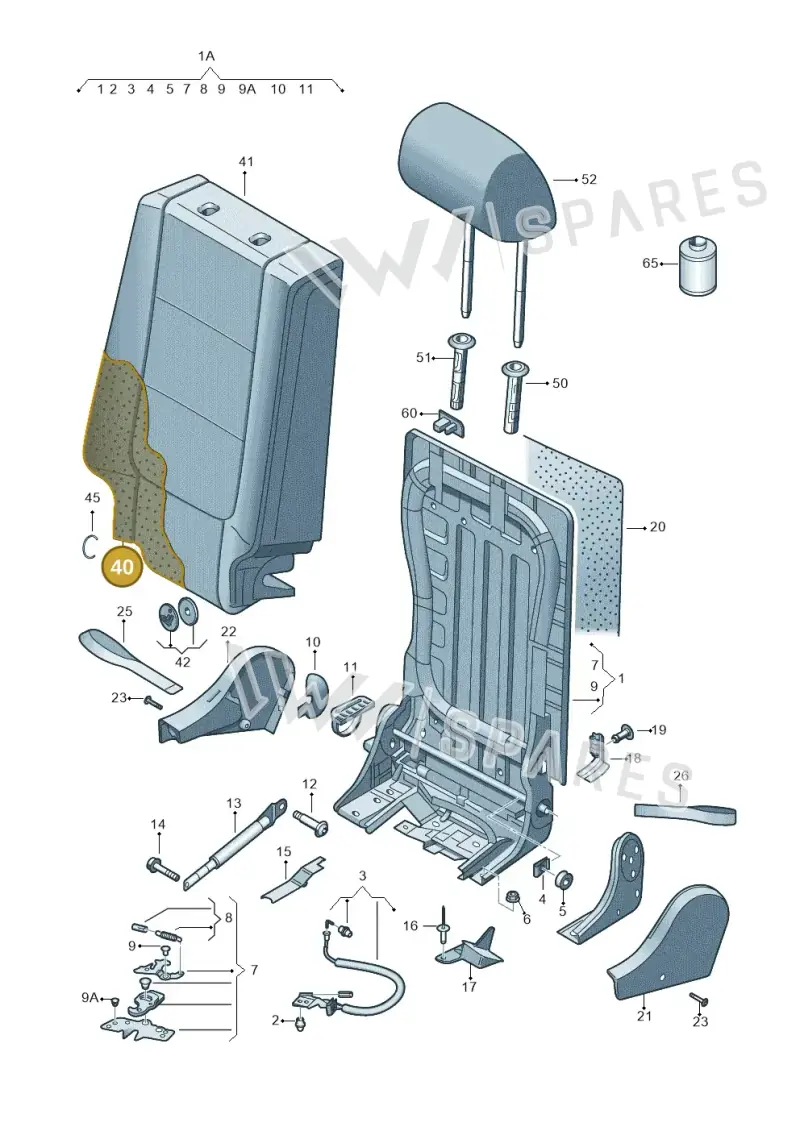 5P8885776A — SEAT Altea XL (2013-) diagram 459885600, position 40