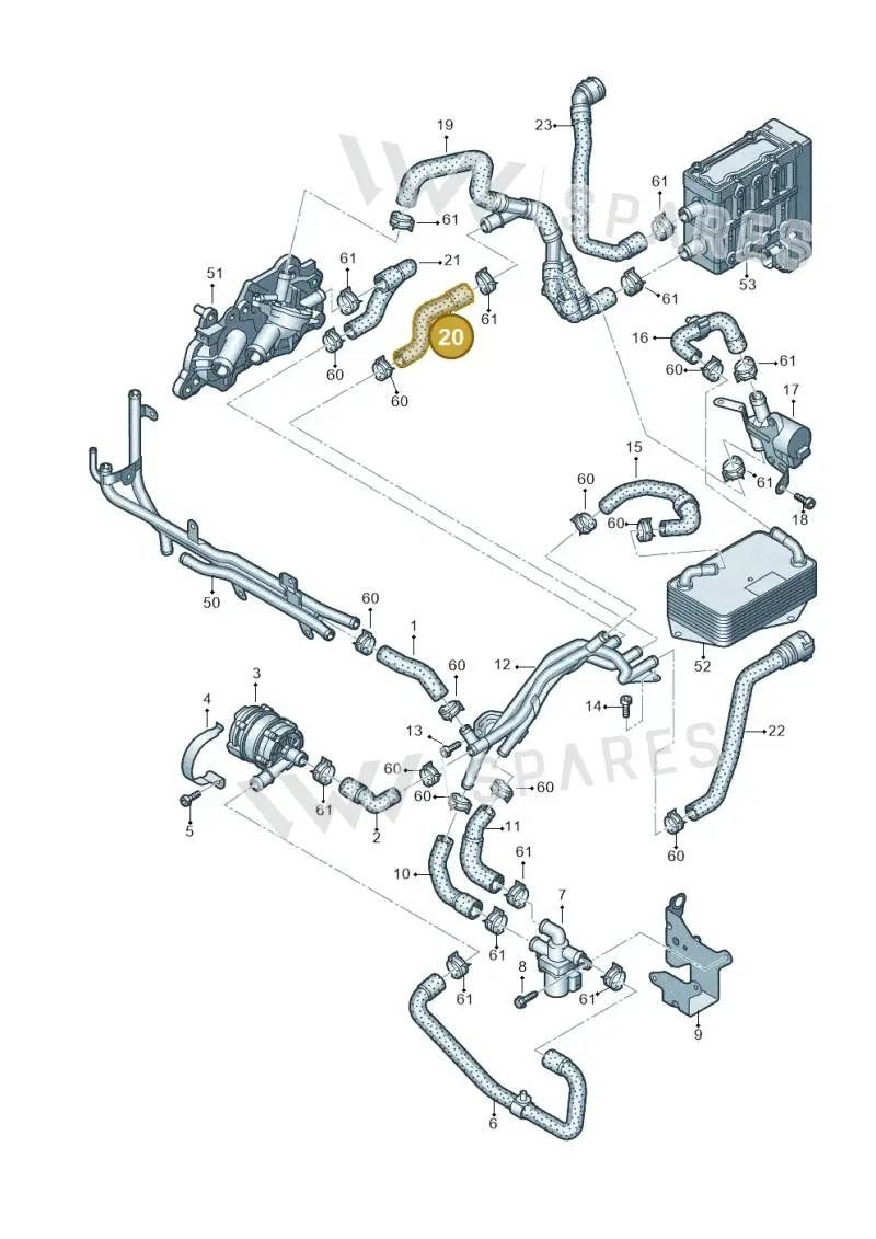 5Q0121073F — SEAT Formentor TSI CUPRA (2020-) diagram 745121620, position 20
