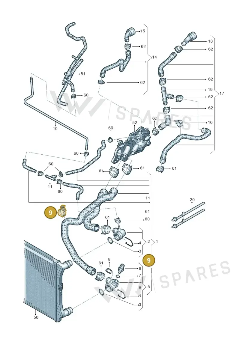 5Q0121093R — SEAT Leon style (2019-) diagram 780121220, position 9