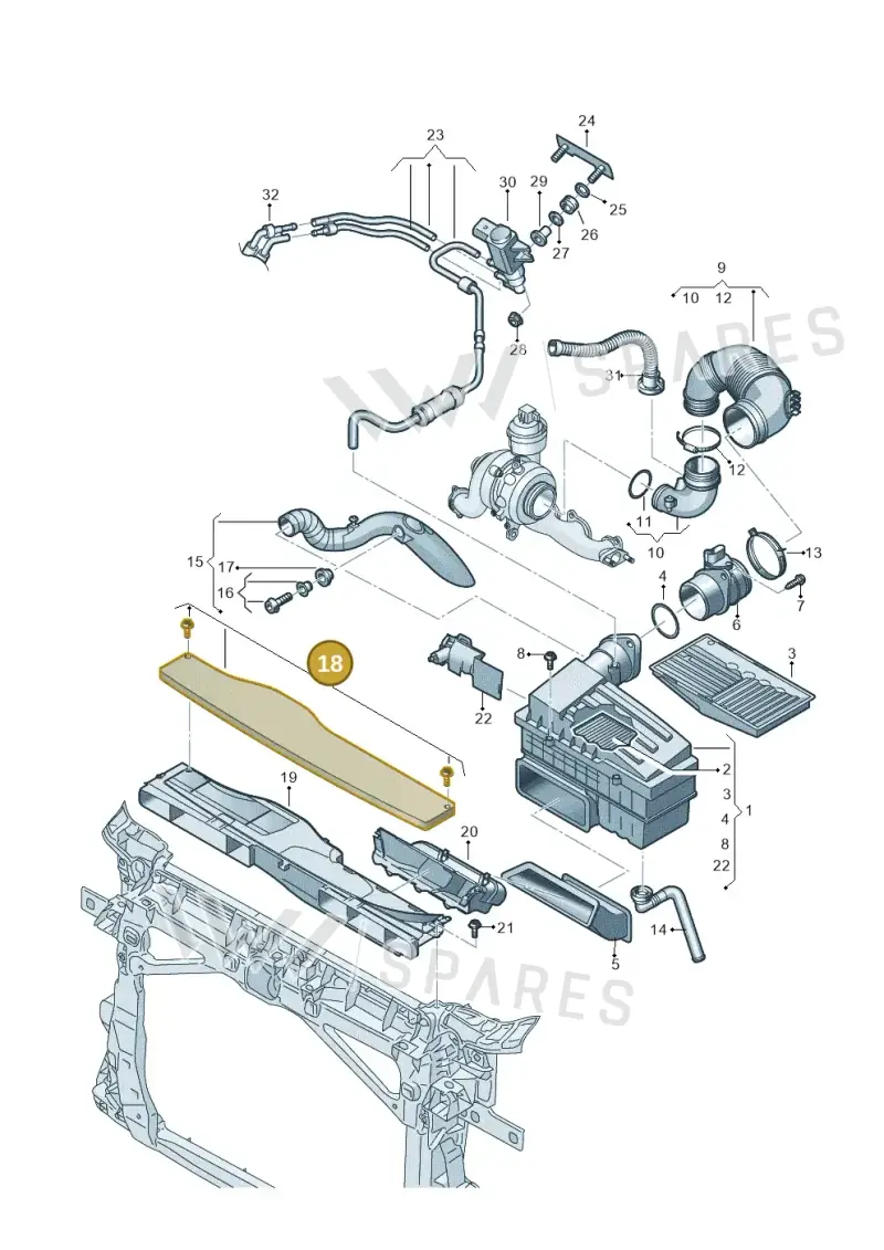 5Q0129954E — SEAT Leon style (2019-) diagram 2ka129302, position 18