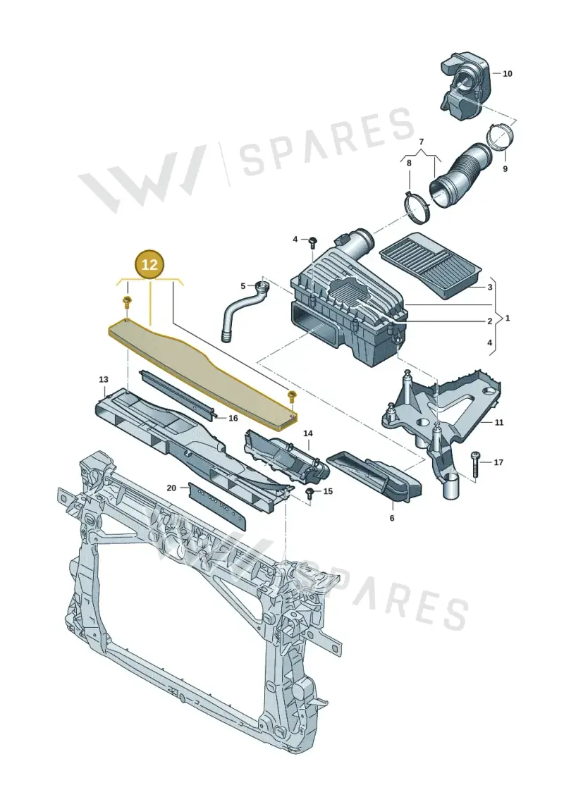 5Q0129954G — SEAT Ateca Style (2016-) diagram 7t0129050, position 12