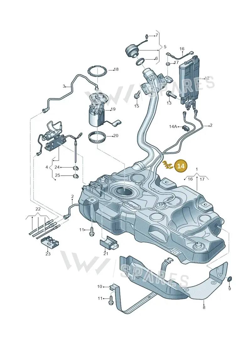5Q0201250B — SEAT Leon style (2019-) diagram 746201300, position 14