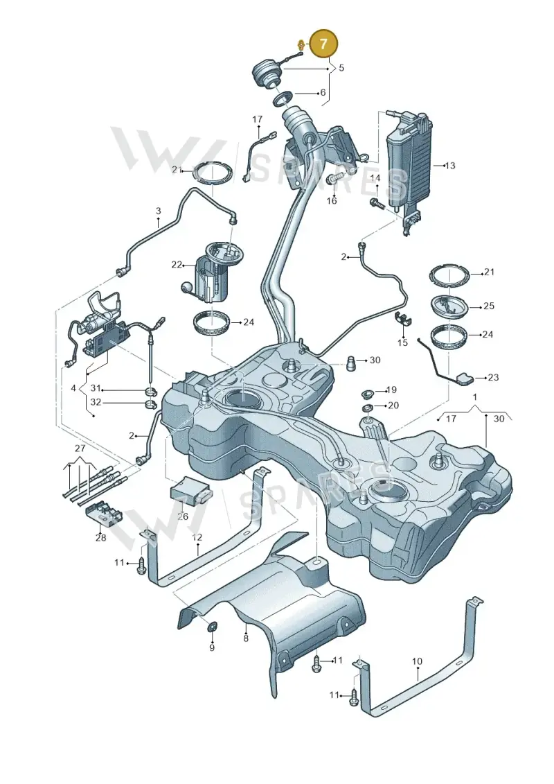 5Q0201250K — SEAT Formentor TSI CUPRA (2020-) diagram 813201049, position 7