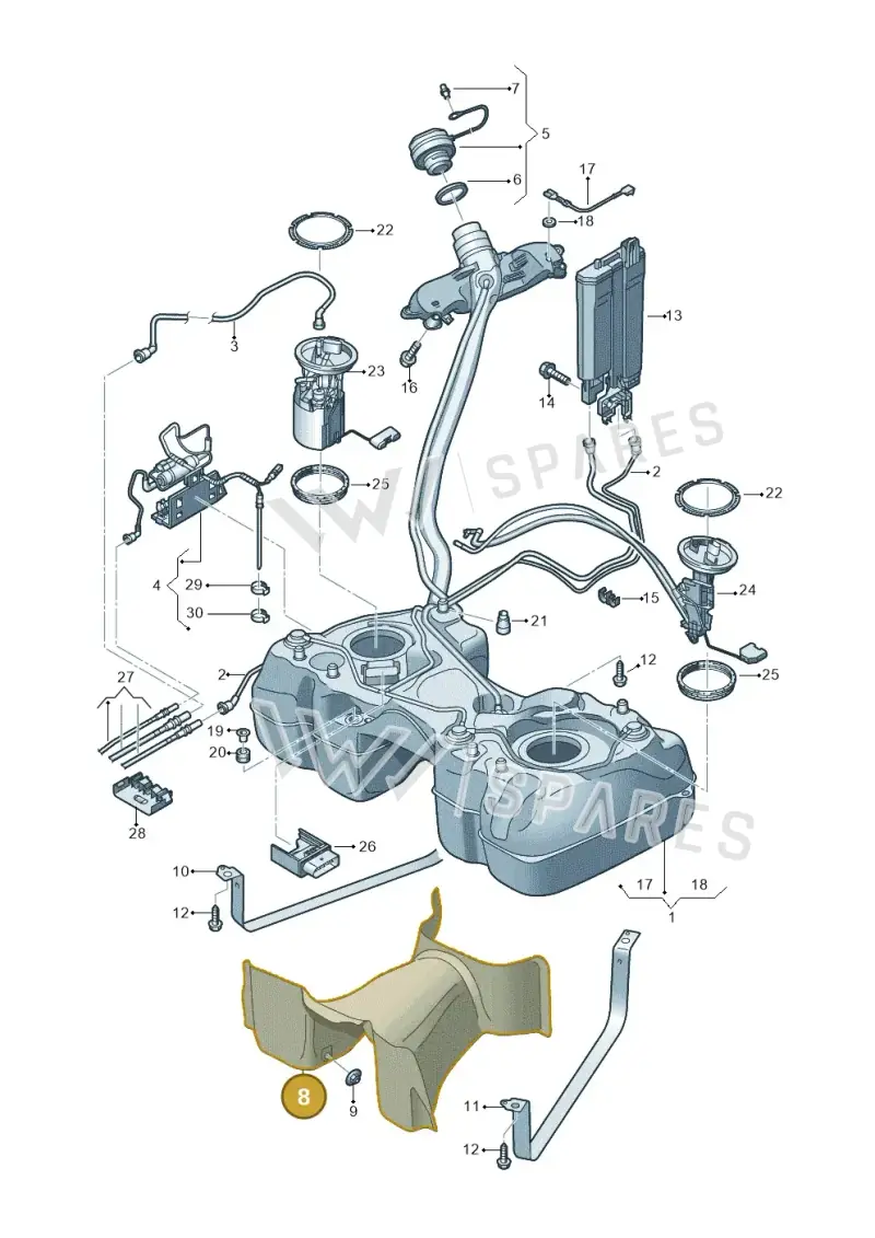 5Q0201307F — SEAT Tarraco FR (2018-2024) diagram 884201450, position 8