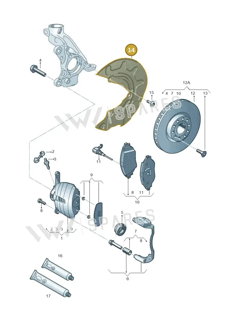 5Q0615311F — SEAT Formentor TSI CUPRA (2020-) diagram 745615500, position 14