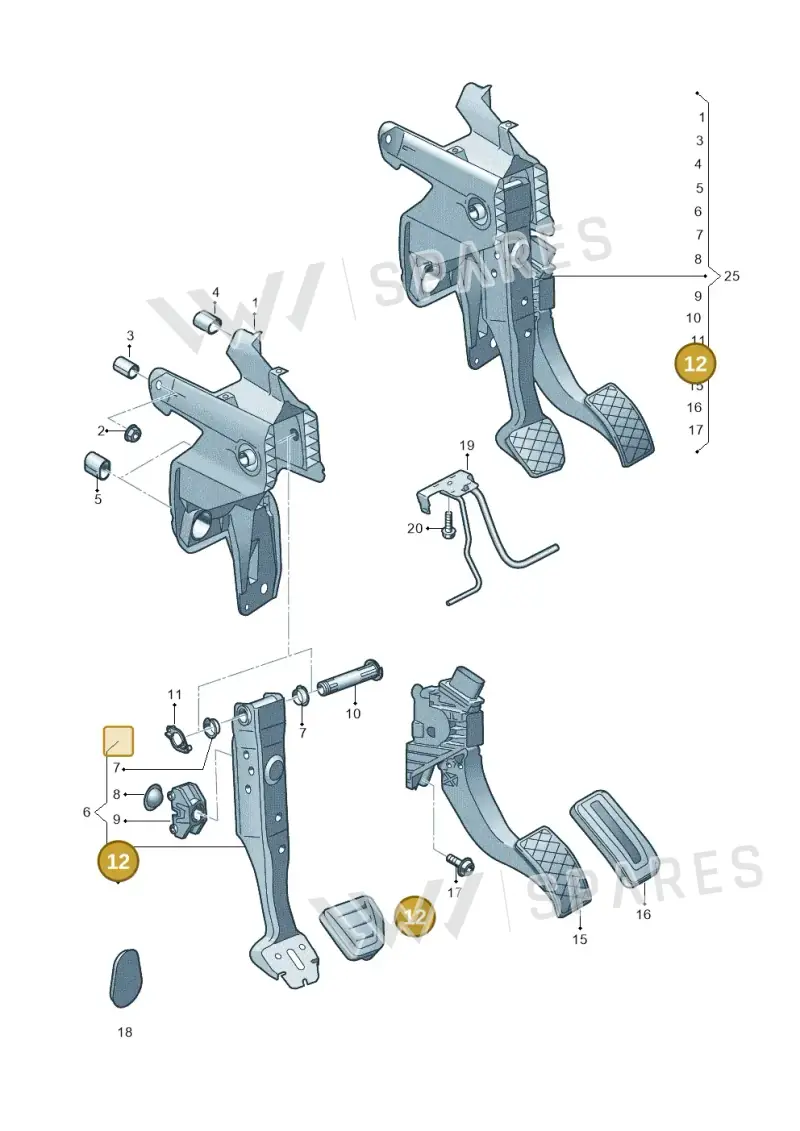 5Q0721131A — SEAT Leon style (2019-) diagram 793721610, position 12