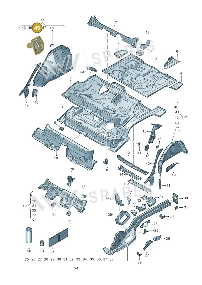 5Q0802192 — SEAT Formentor TSI CUPRA (2020-) diagram 5fn803010, position 45