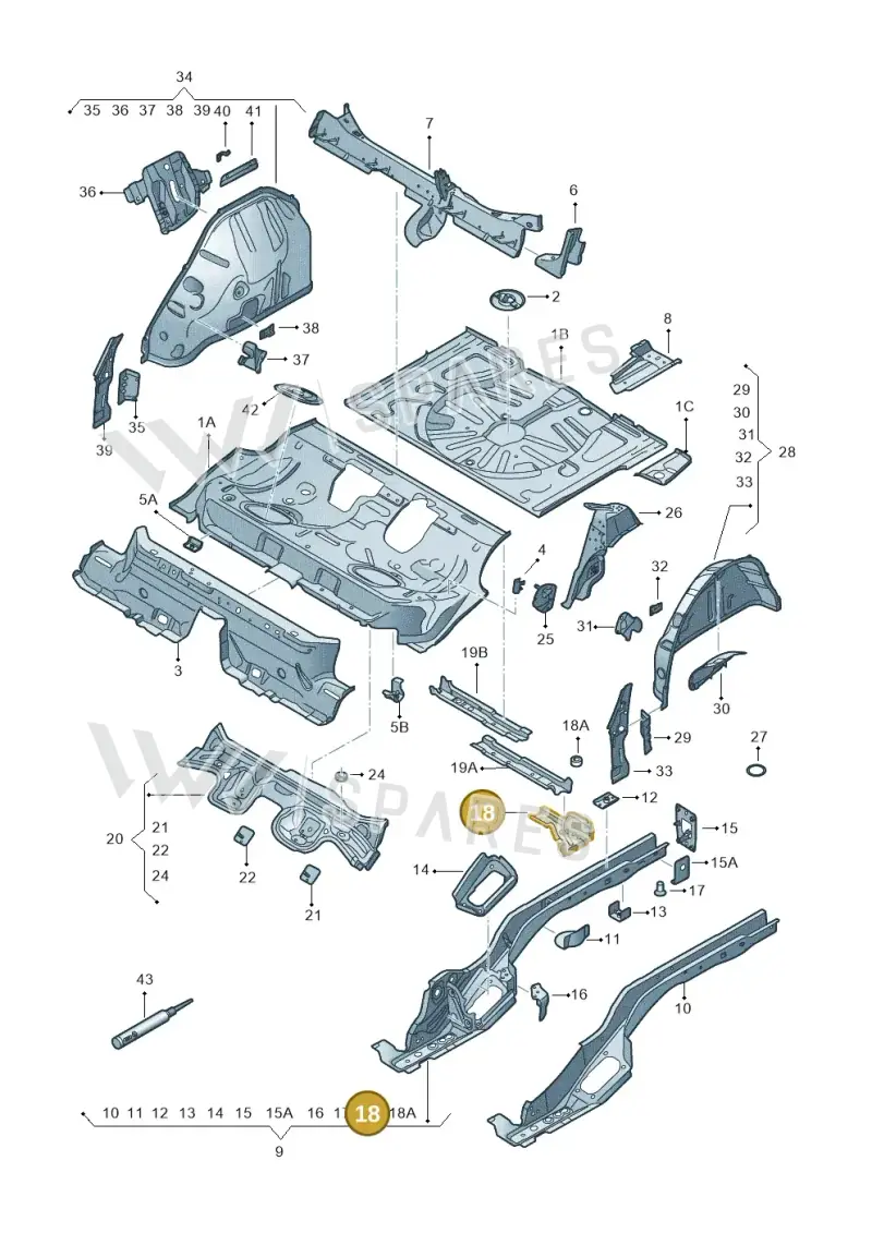 5Q0803096 — SEAT Ateca Style (2016-) diagram 893803200, position 18