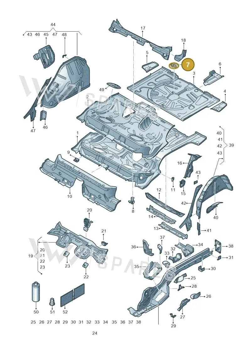 5Q0803274B — SEAT Formentor TSI CUPRA (2020-) diagram 5fn803010, position 7