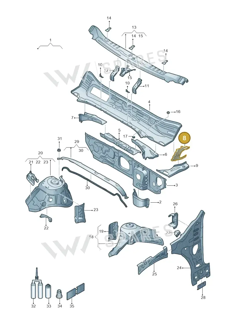5Q0803344 — SEAT Formentor TSI CUPRA (2020-) diagram 5fn805050, position 8