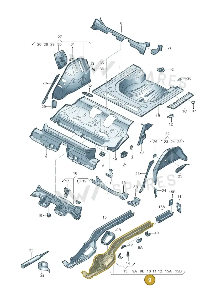 5Q0803501AA — SEAT Leon ST Stylance (2016-2020) diagram 830803020, position 9