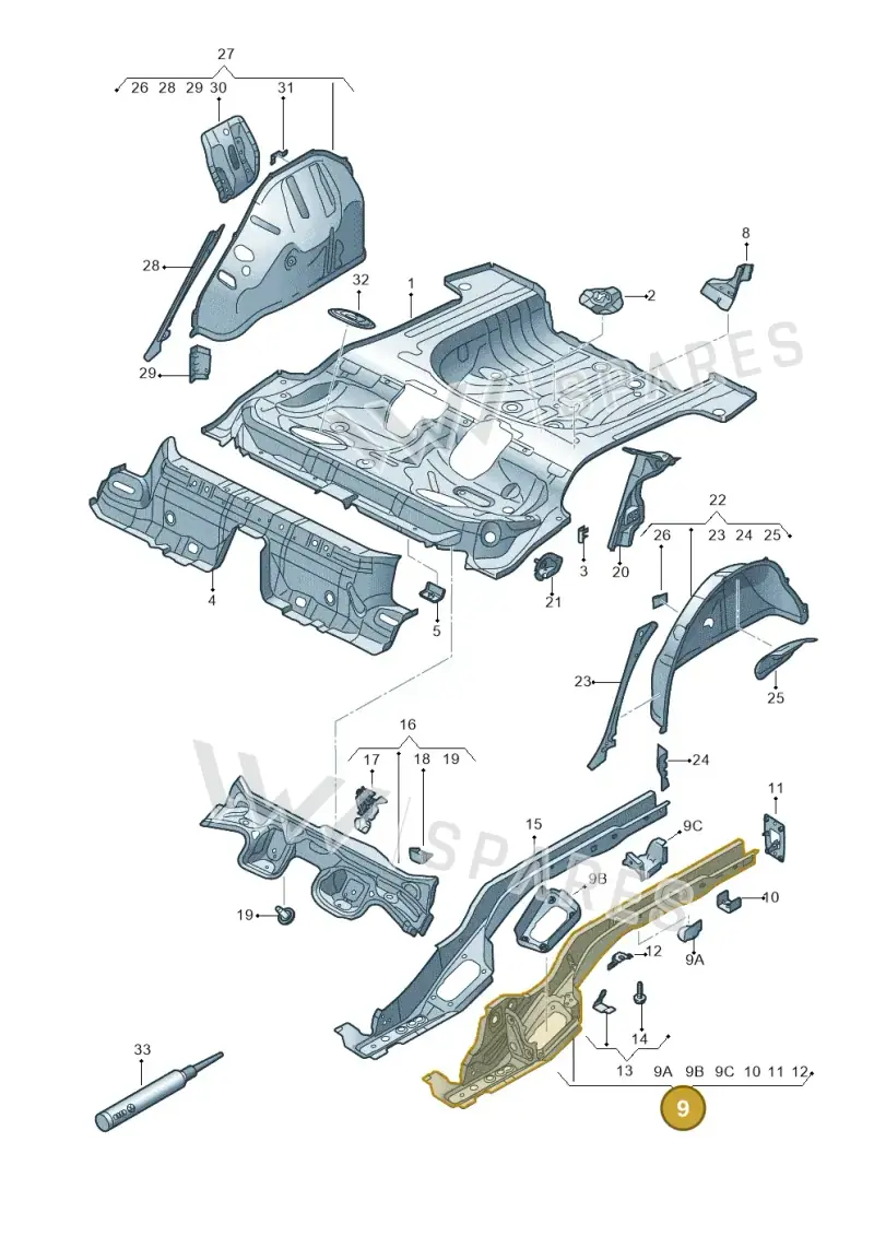 5Q0803501AJ — SEAT Leon ST Stylance (2012-2016) diagram 754803100, position 9