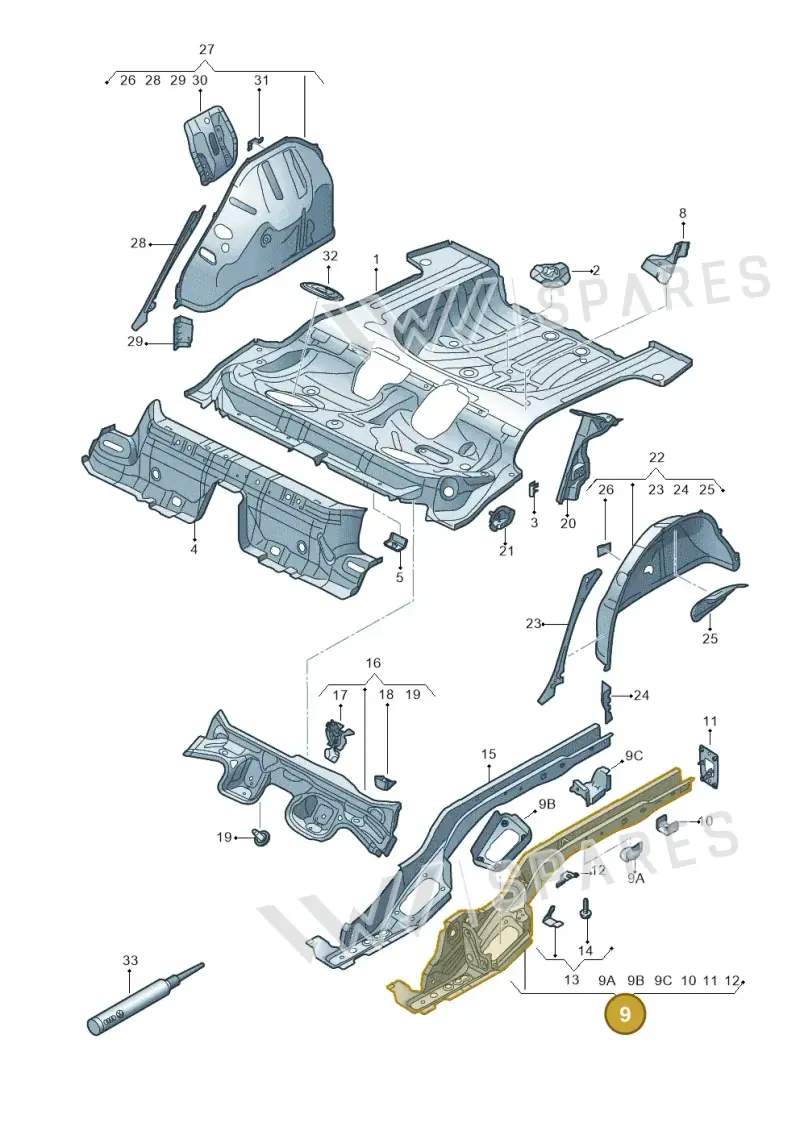 5Q0803501AK — SEAT Leon ST Stylance (2012-2016) diagram 754803100, position 9