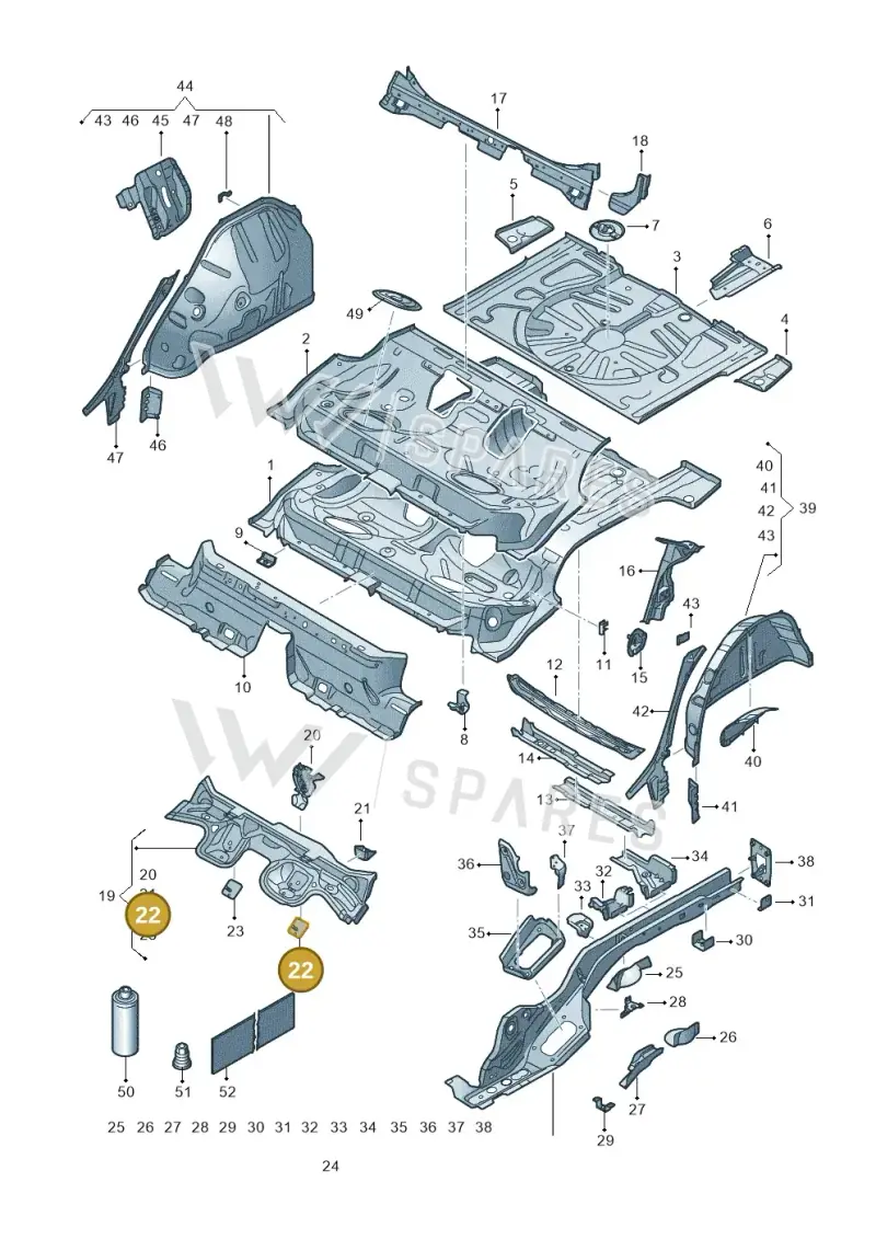 5Q0803621G — SEAT Formentor TSI CUPRA (2020-) diagram 5fn803010, position 22