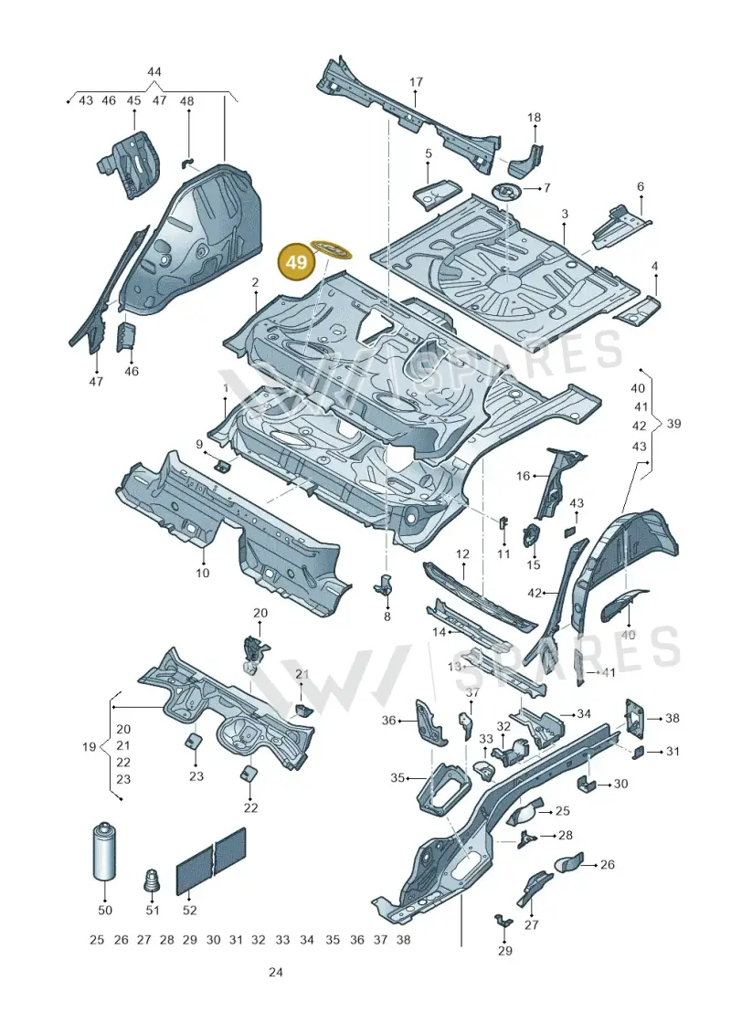 5Q0803961D — SEAT Formentor TSI CUPRA (2020-) diagram 5fn803010, position 49