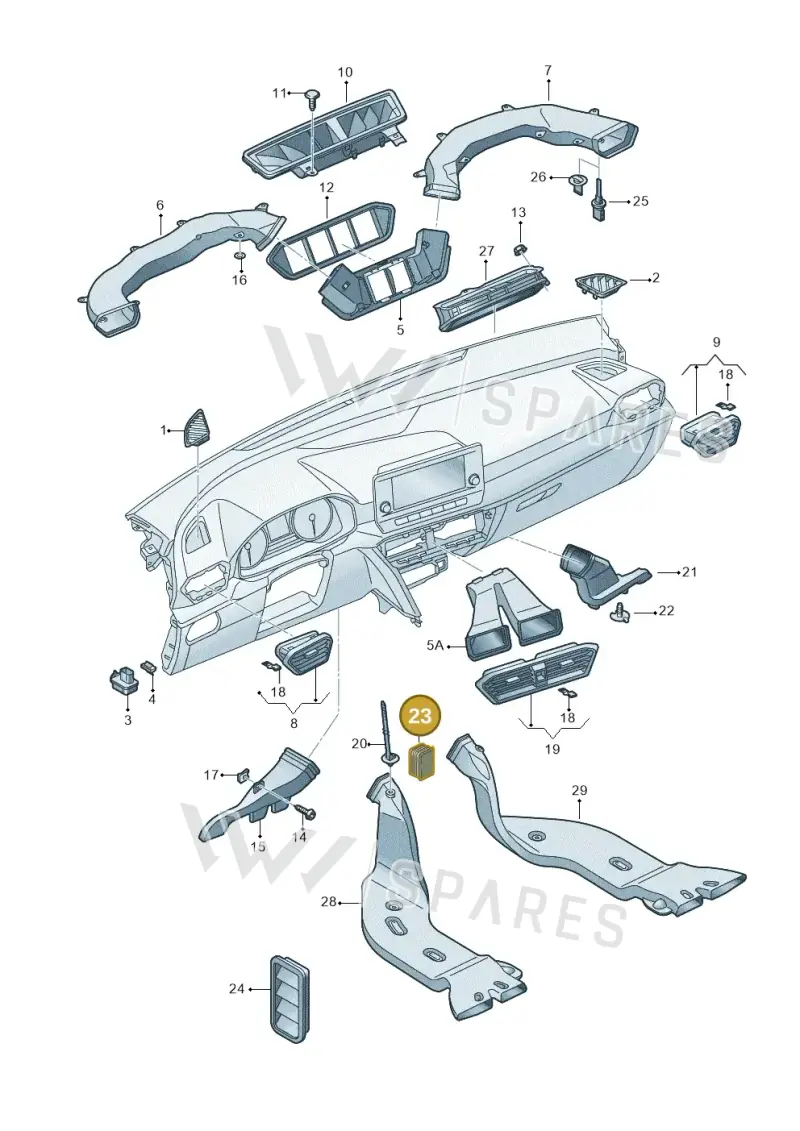 5Q0819663 — SEAT Leon style (2019-) diagram 5fn819030, position 23