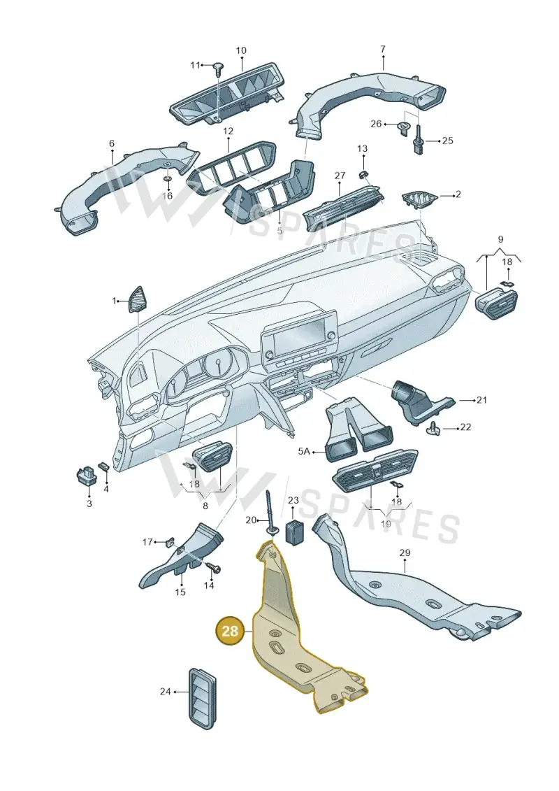5Q0819805E — SEAT Formentor TSI CUPRA (2020-) diagram 5fn819030, position 28