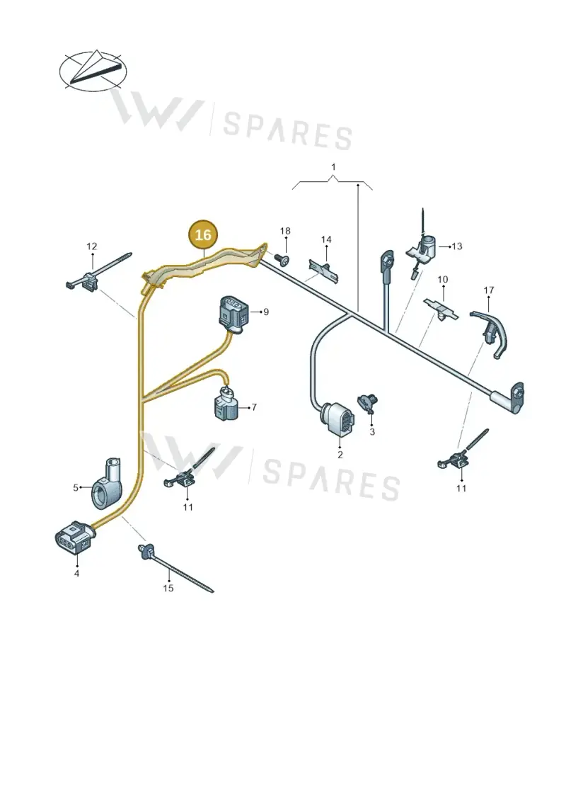 5Q0971615J — SEAT Formentor TSI CUPRA (2020-) diagram 5h0971070, position 16