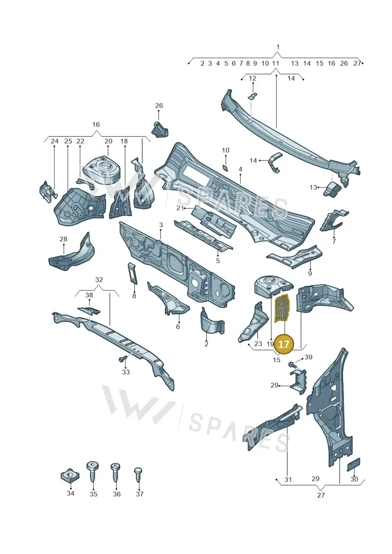 5QN805077 — SEAT 578 platform diagram 597805050, position 17