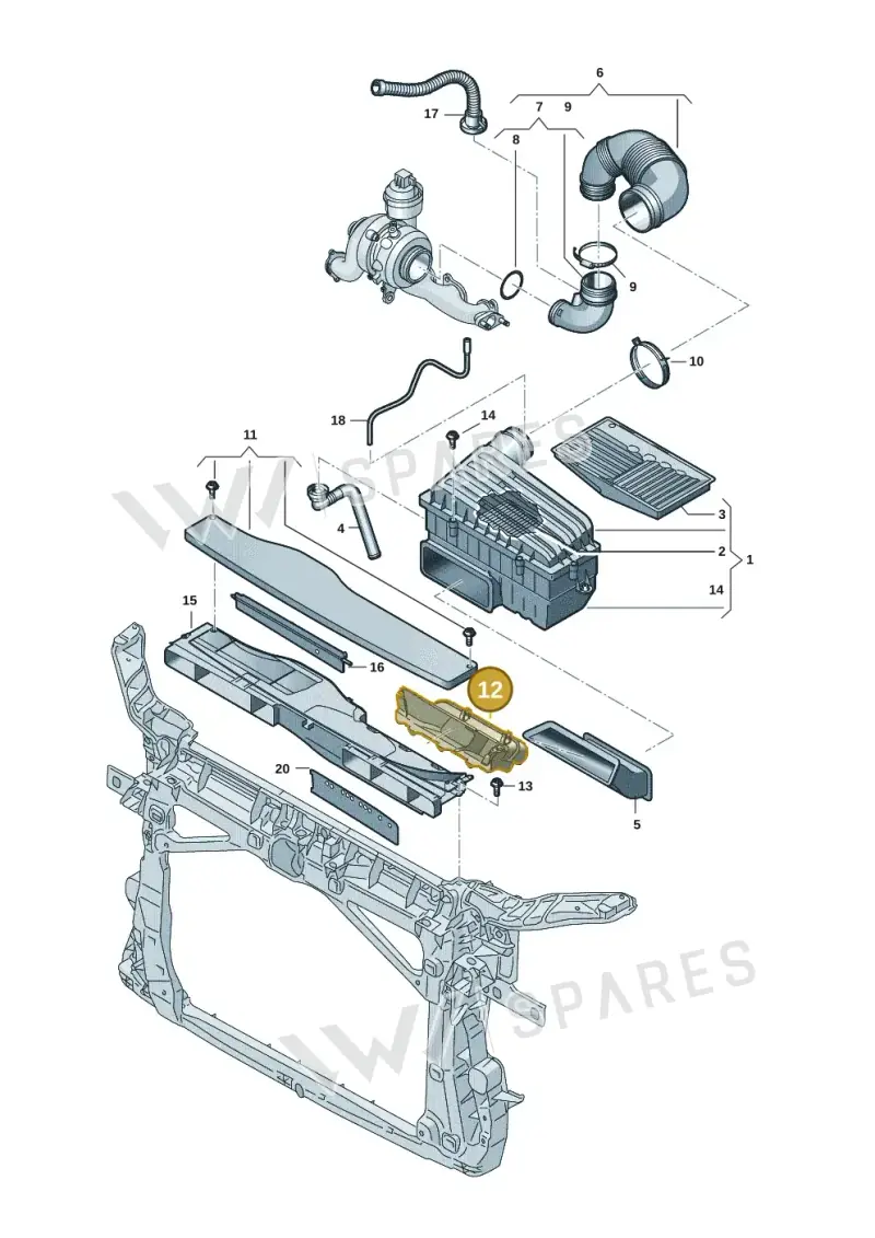 5R3129621 — SEAT 578 platform diagram 5h0129070, position 12