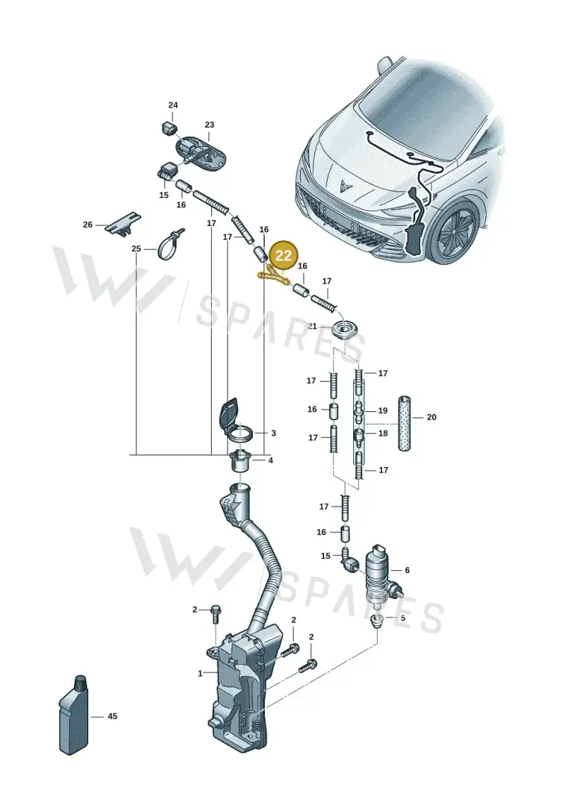 5TA955873 — SEAT EBoost CUPRA (2021-) diagram 10s955010, position 22