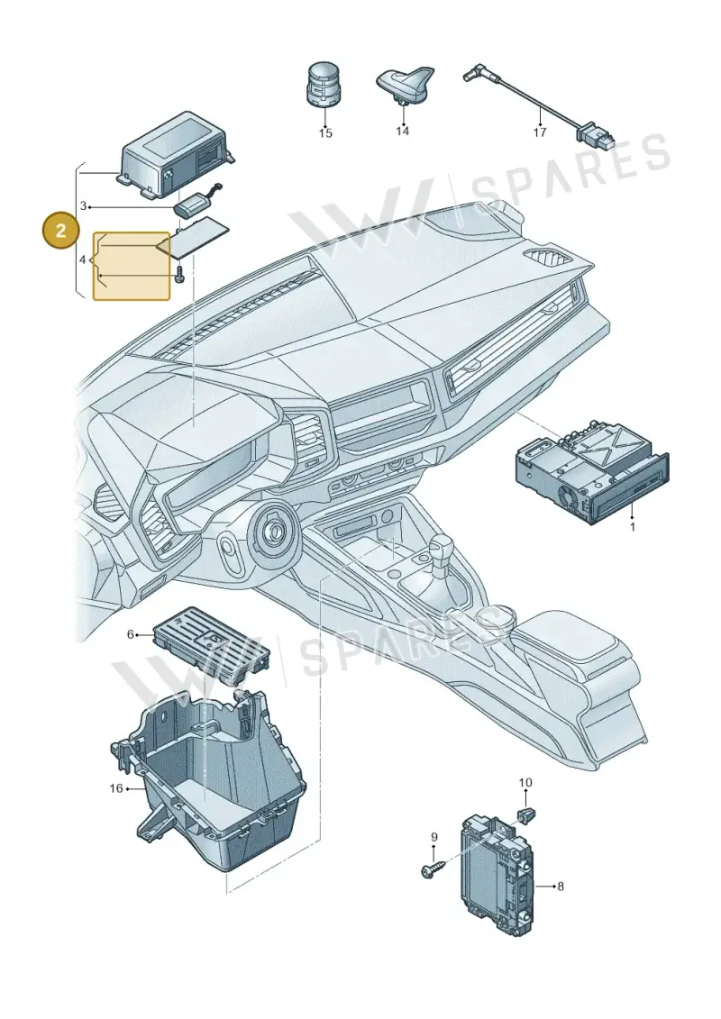 5WA035284E — Audi A1 sportback 1.0 (2018-) diagram 592035550, position 2