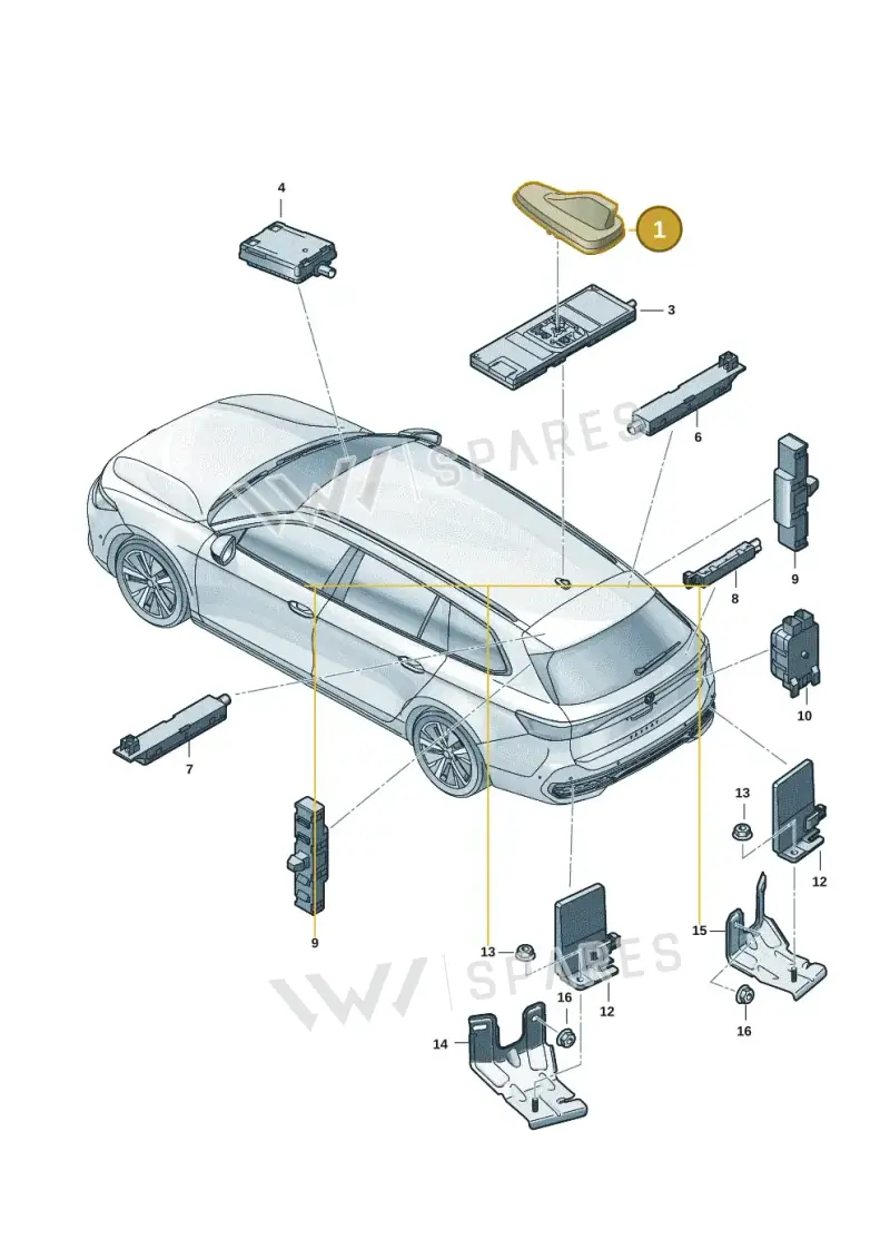 5WA035507F041 — Volkswagen Passat Estate (2023-2025) diagram 3j0035200, position 1