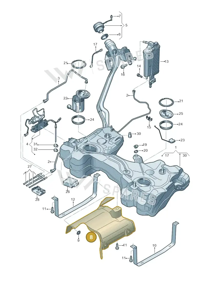 5WA201307B — SEAT Formentor TSI CUPRA (2020-) diagram 813201049, position 8