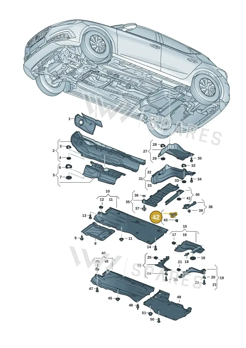 5WA201429A — SEAT Leon style (2019-) diagram 5fn825010, position 42