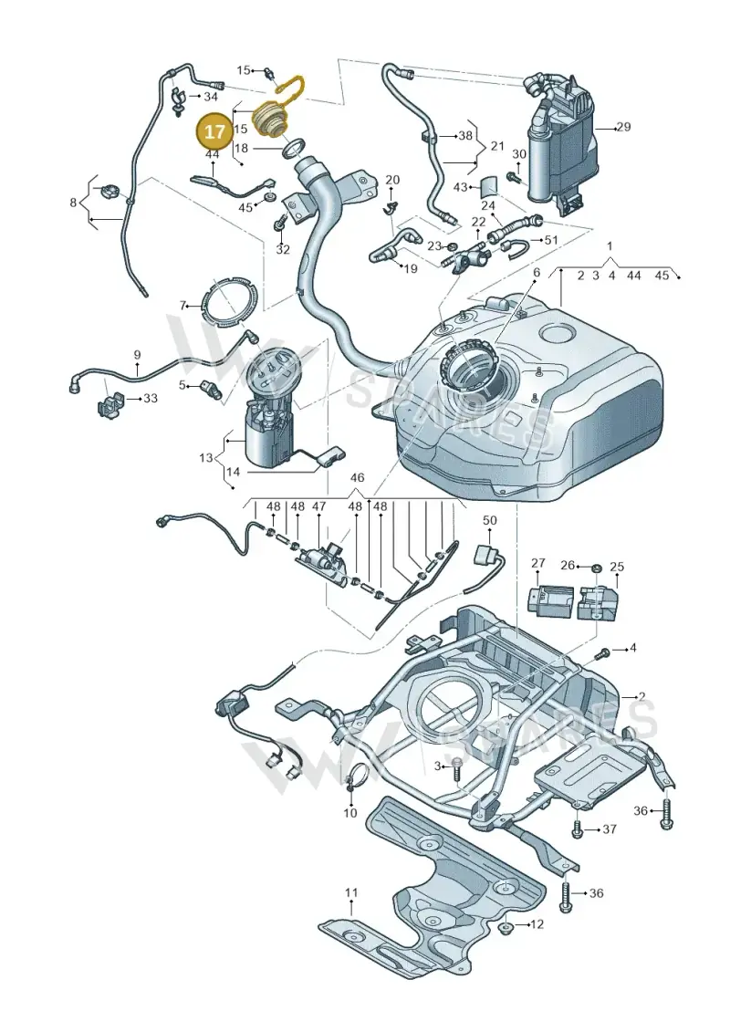 5WA201550AN — SEAT Formentor TSI CUPRA (2020-) diagram 596201040, position 17