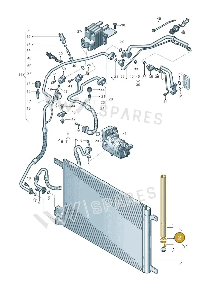 5WA298403A — SEAT 578 platform diagram 596260700, position 2
