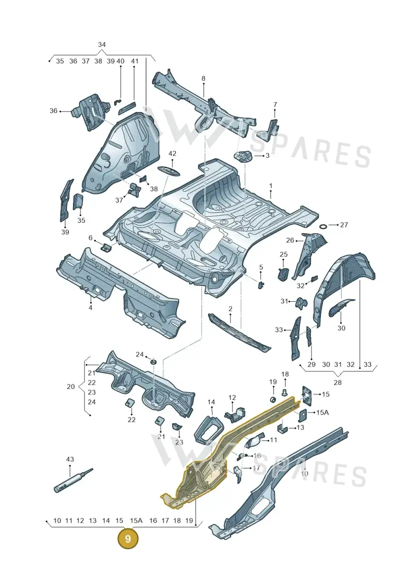 5WA803502A — Volkswagen Taos 1.4 (2020-2024) diagram 893803100, position 9