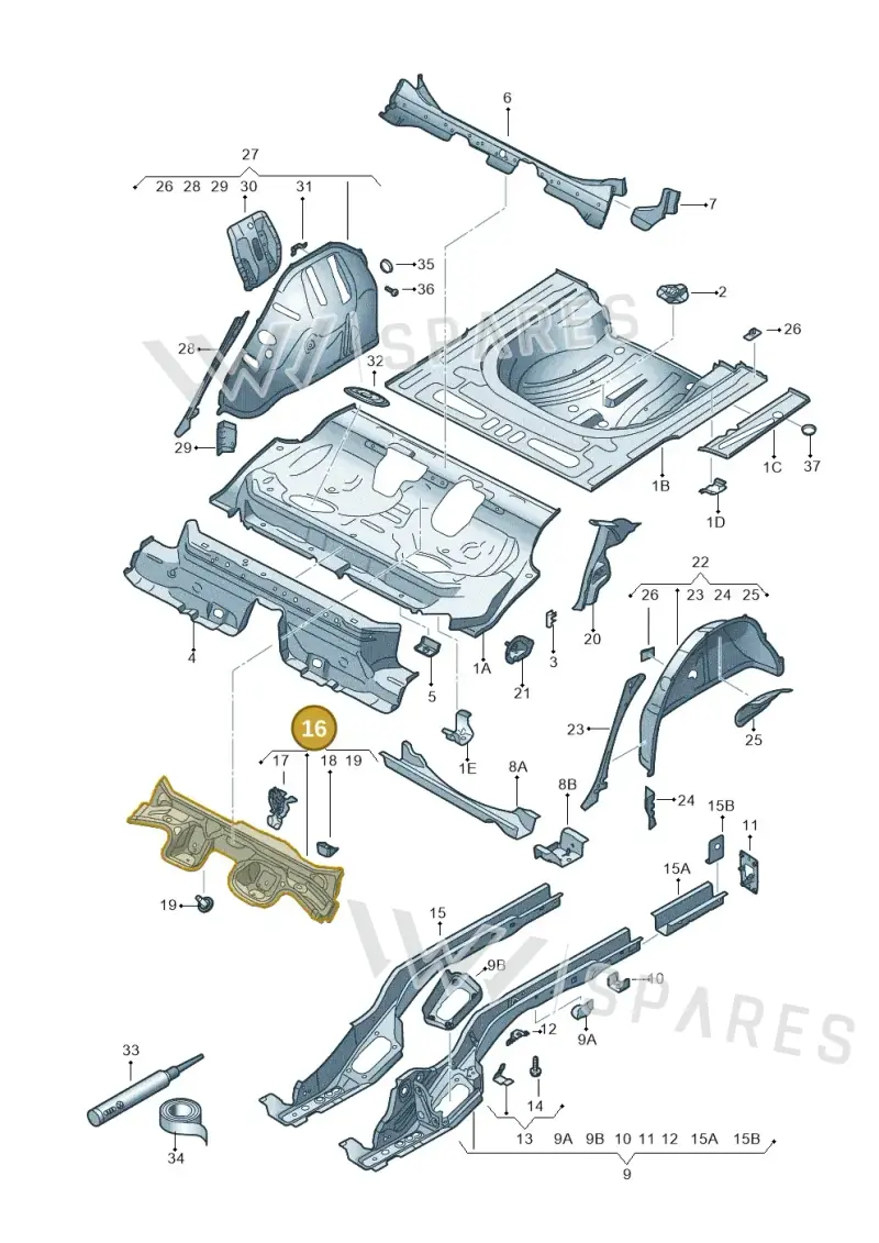 5WA803531C — SEAT Leon ST Stylance (2016-2020) diagram 830803020, position 16