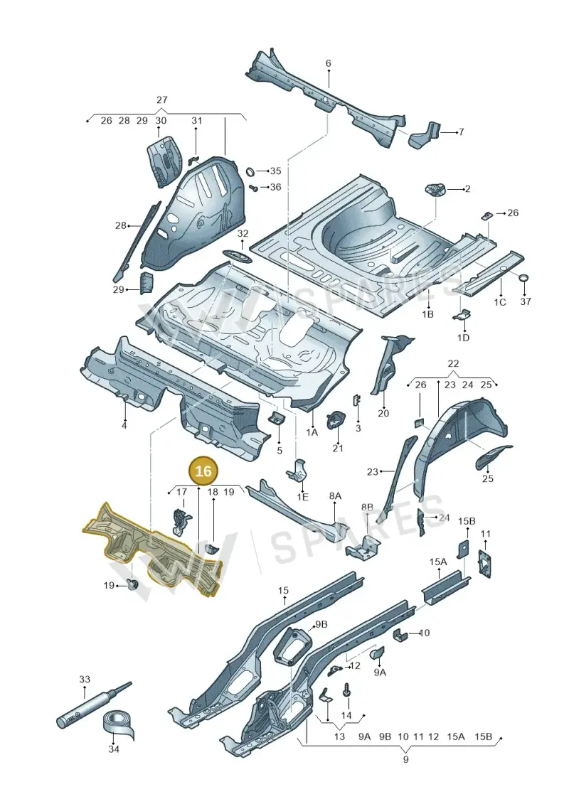 5WA803531F — SEAT Leon ST Stylance (2016-2020) diagram 830803020, position 16